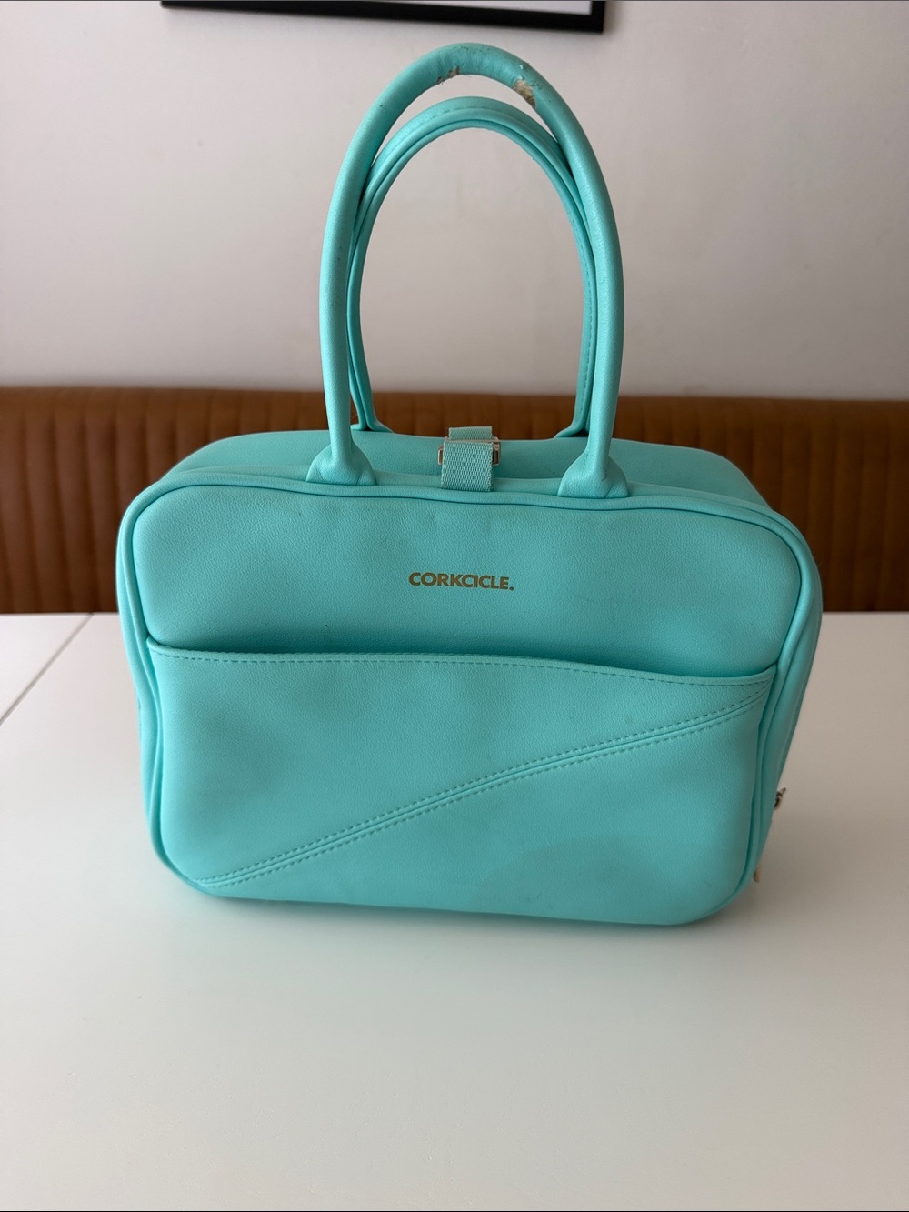 Corkcicle Aqua Tote Satchel in Turquoise